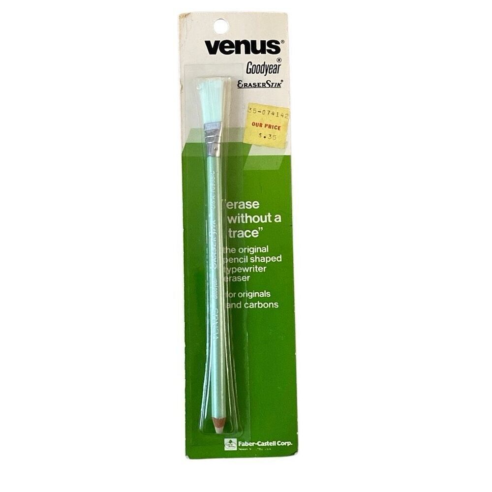 Vintage VENUS 7099 BICU Faber Castell EraserStik Typewriter Stick Erasers art